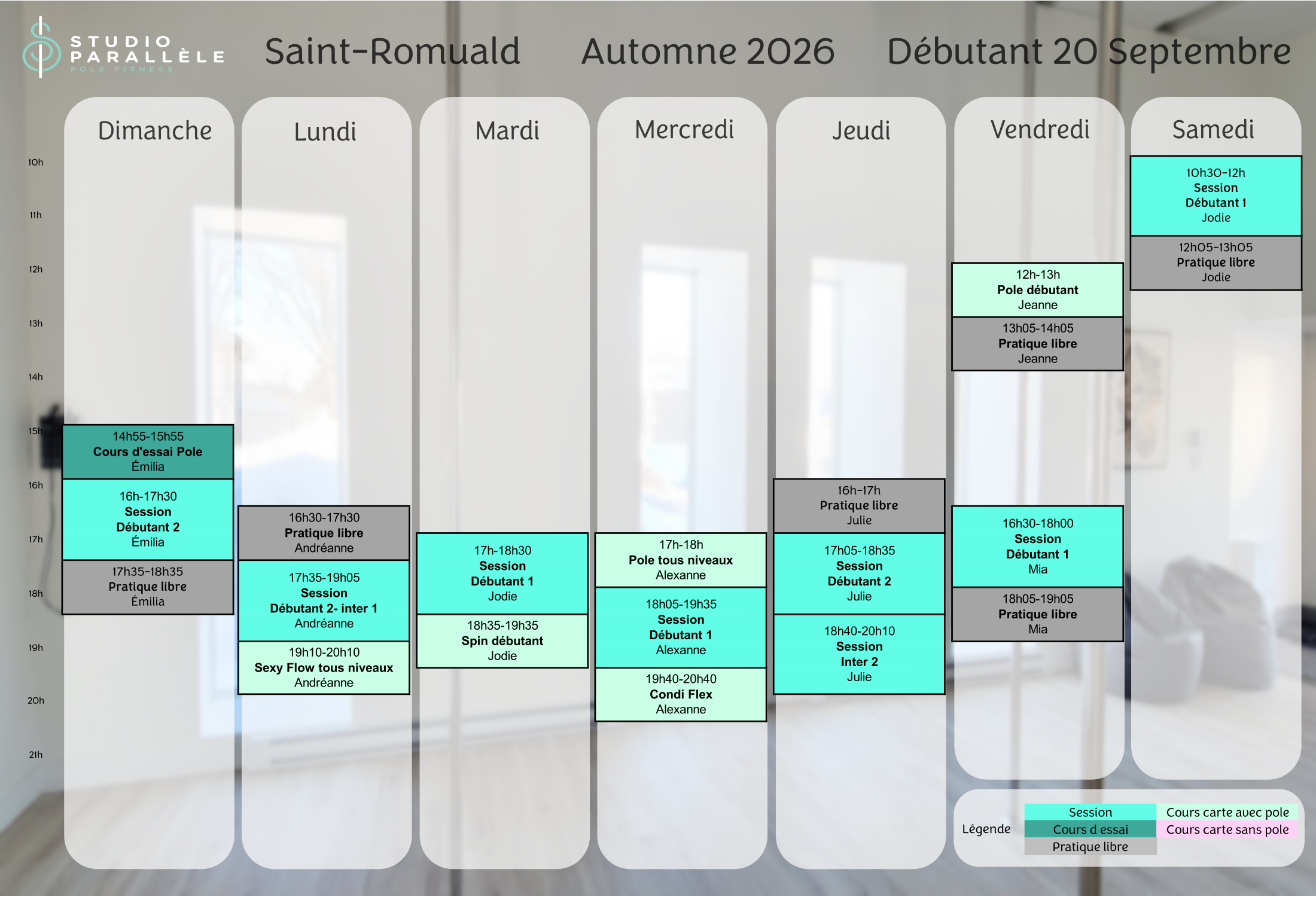 Horaire Automne 2026 - Saint-Romuald